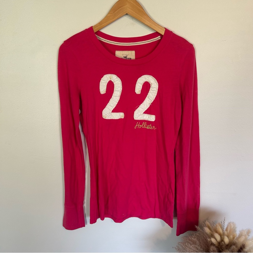 Y2K Hollister Pink '22' Long Sleeve Tee Size M Medium 00s